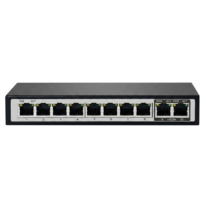 Switch PoE Pro 8 Cổng 10/100Mbps 2 Uplink Gigabit V-AI2082G